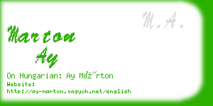 marton ay business card